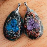 Harmony Amulet – Handcrafted Triskelion Orgonite Pendant - Image 2