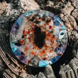 Moldavite Flower of Life Handmade Pocket Orgonite - Image 2